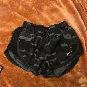 Nike Women's Athletic Shorts in Black and Gray Camo